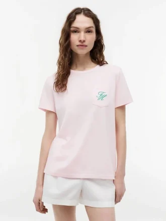 T-Shirt mit Schriftzug-Monogramm auf der Brust