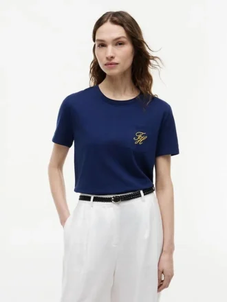 T-Shirt mit Schriftzug-Monogramm auf der Brust