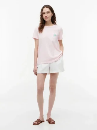 T-Shirt mit Schriftzug-Monogramm auf der Brust