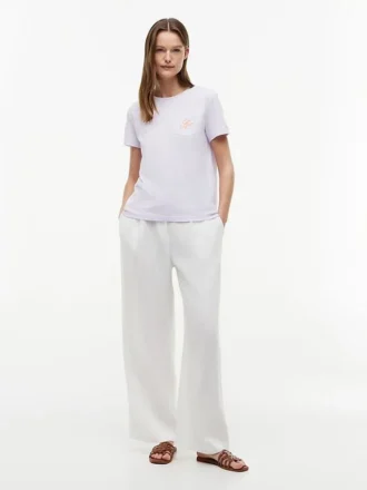 T-Shirt mit Schriftzug-Monogramm auf der Brust