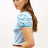 T-Shirt mit Schriftzug-Monogramm und Streifenmuster T-Shirt mit Schriftzug-Monogramm und Streifenmuster