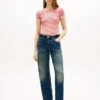 T-Shirt mit Schriftzug-Monogramm und Streifenmuster T-Shirt mit Schriftzug-Monogramm und Streifenmuster