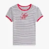 T-Shirt mit Schriftzug-Monogramm und Streifenmuster T-Shirt mit Schriftzug-Monogramm und Streifenmuster