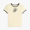 T-Shirt mit Schriftzug-Monogramm und Streifenmuster T-Shirt mit Schriftzug-Monogramm und Streifenmuster