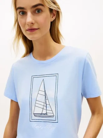 T-Shirt mit Segelboot-Motiv