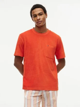 T-Shirt mit Tasche aus Frottee