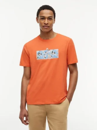 T-Shirt mit tropischem Blumenlogo