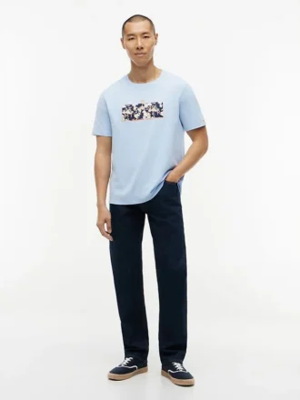 T-Shirt mit tropischem Blumenlogo