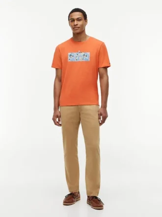 T-Shirt mit tropischem Blumenlogo