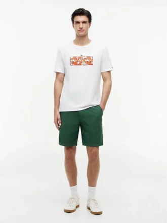 T-Shirt mit tropischem Blumenlogo