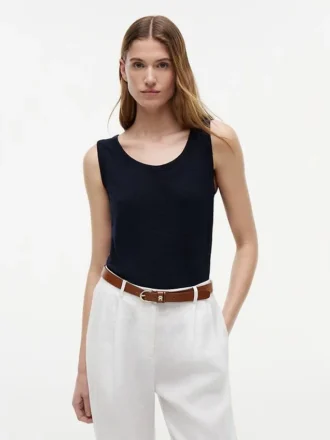 Tanktop aus Leinen-Jersey-Mischung