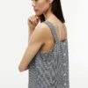 Tanktop aus Leinenmischung mit Gingham-Muster Tanktop aus Leinenmischung mit Gingham-Muster