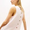 Tanktop aus Leinenmischung mit Knopfleiste am Rücken