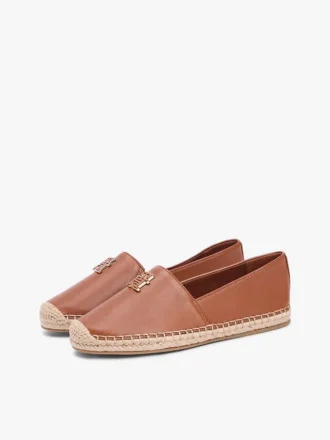 TH Monogram Leder-Espadrilles
