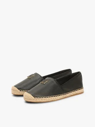 TH Monogram Leder-Espadrilles