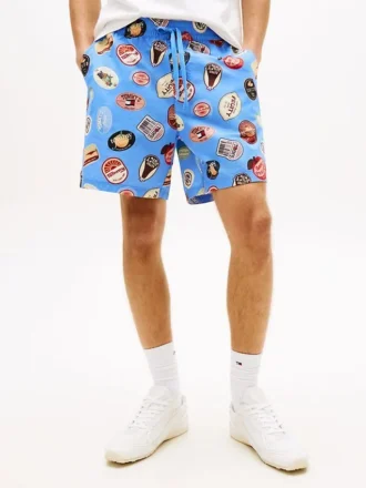 Tommy Jeans bedruckte Popeline-Shorts