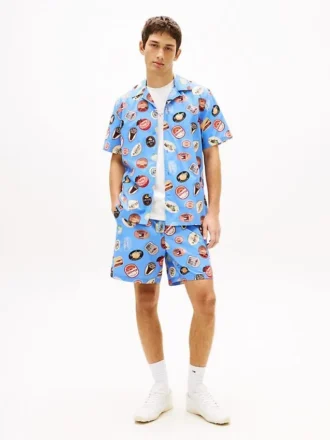 Tommy Jeans bedruckte Popeline-Shorts
