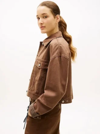 Tommy Jeans Canvas-Jacke, stückgefärbt