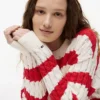 Tommy Jeans Gestreifter Zopfmusterpullover Tommy Jeans Gestreifter Zopfmusterpullover