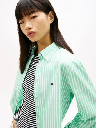 Tommy Jeans Gestreiftes Popeline-Hemd