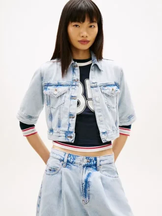 Tommy Jeans Kurzarm-Jeansjacke mit Shorts