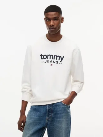 Tommy Jeans Logo Sweatshirt aus Wildlederimitat