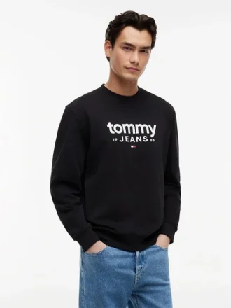 Tommy Jeans Logo Sweatshirt aus Wildlederimitat