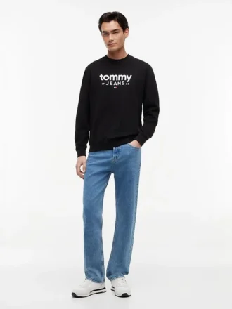 Tommy Jeans Logo Sweatshirt aus Wildlederimitat
