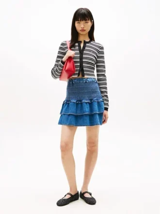 Tommy Jeans Minirock aus Chambray mit Stufendesign