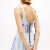 Tommy Jeans Plissiertes Jeans-Minikleid