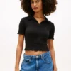 Tommy Jeans Polo-Pullover mit Wellenkante Tommy Jeans Polo-Pullover mit Wellenkante