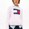 Tommy Jeans Pullover mit Flaggenlogo und Zierstreifen Tommy Jeans Pullover mit Flaggenlogo und Zierstreifen