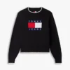 Tommy Jeans Pullover mit Flaggenlogo und Zierstreifen