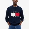 Tommy Jeans Pullover mit Rundhalsausschnitt und Flaggenlogo Tommy Jeans Pullover mit Rundhalsausschnitt und Flaggenlogo