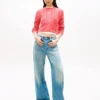 Tommy Jeans Pullover mit Schriftzug und Zopfmuster Tommy Jeans Pullover mit Schriftzug und Zopfmuster