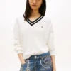 Tommy Jeans Pullover mit V-Ausschnitt und lockerer Passform