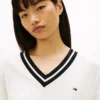 Tommy Jeans Pullover mit V-Ausschnitt und lockerer Passform
