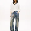 Tommy Jeans Pullover mit V-Ausschnitt und lockerer Passform