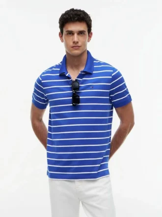 Tommy Jeans Regular Fit gestreiftes Polohemd