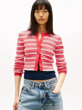 Tommy Jeans Slim Fit gestreifter Cardigan