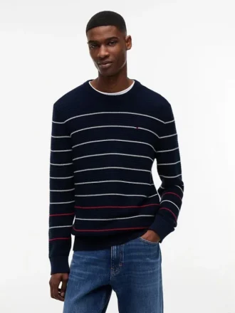 Tommy Jeans Slim Fit gestreifter Pullover