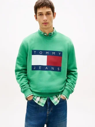 Tommy Jeans Sweatshirt mit großem Flaggenlogo