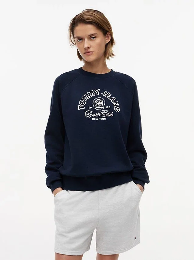Tommy Jeans Sweatshirt mit Sports Club-Logo Tommy Jeans Sweatshirt mit Sports Club-Logo