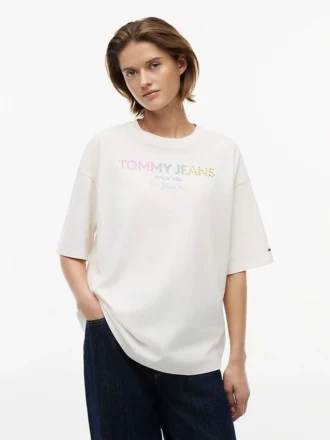 Tommy Jeans T-Shirt mit Kristall-Logo