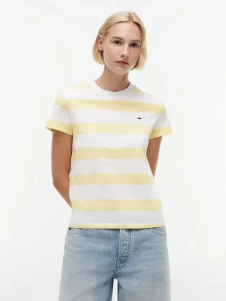 Tommy Jeans T-Shirt mit Rugby-Streifen