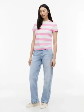 Tommy Jeans T-Shirt mit Rugby-Streifen