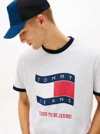 Tommy Jeans Wavy Flag Ringer T-Shirt
