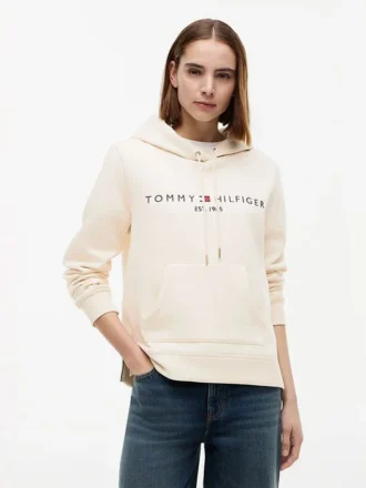 Tommy Logo Fleece-Hoodie