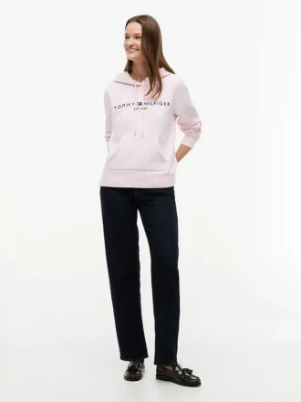 Tommy Logo Fleece-Hoodie