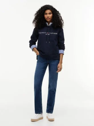 Tommy Logo Fleece-Hoodie